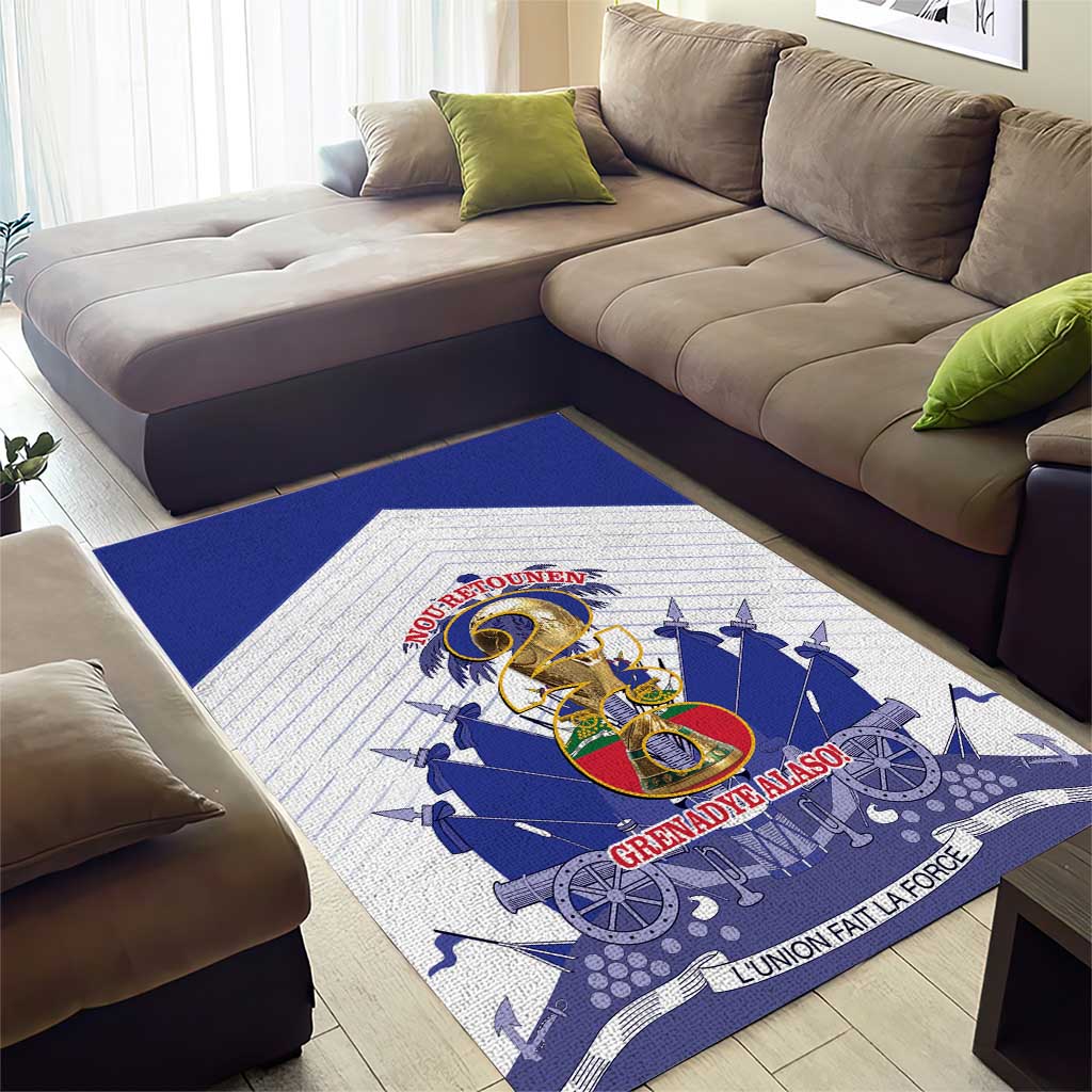 Les Grenadiers Haiti Football Area Rug 2026 Nou Retounen White Version - Wonder Print Shop