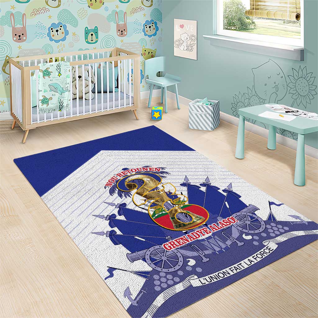 Les Grenadiers Haiti Football Area Rug 2026 Nou Retounen White Version - Wonder Print Shop