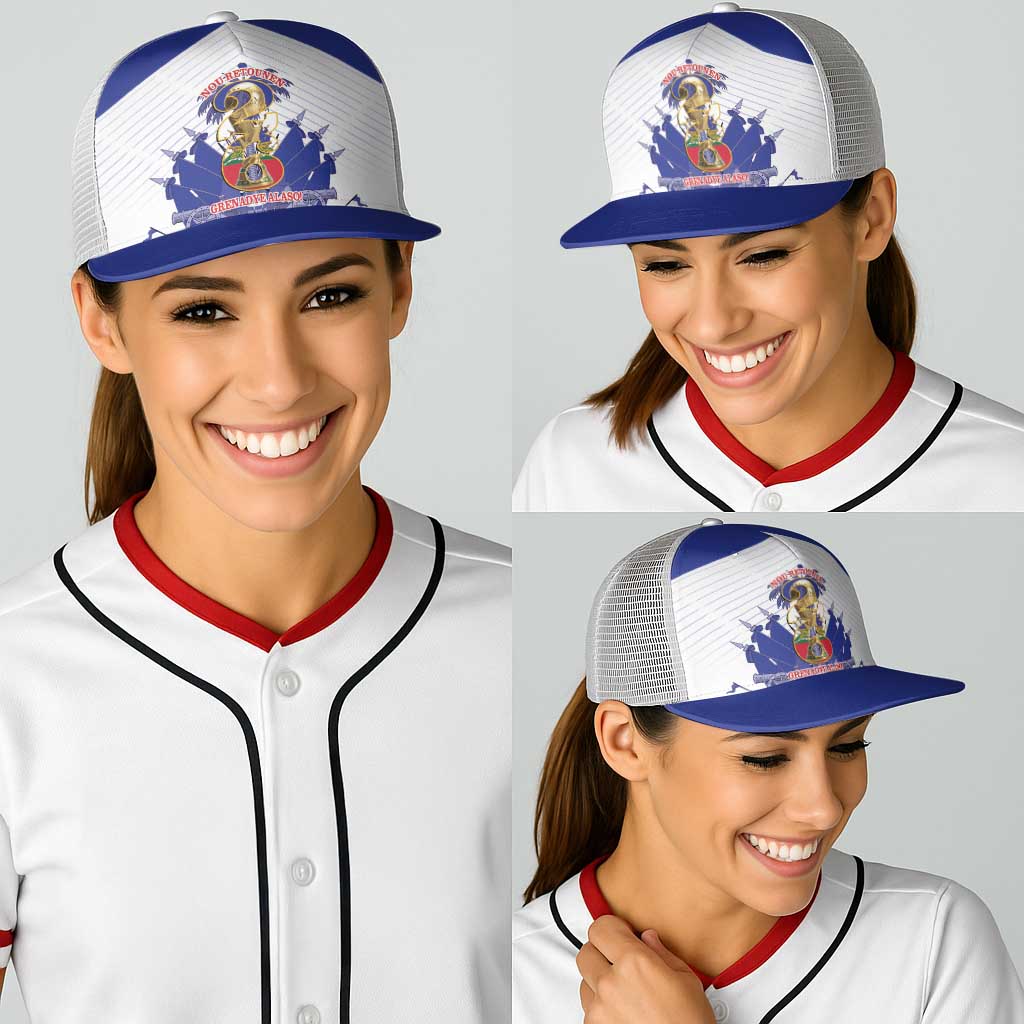 Les Grenadiers Haiti Football Baseball Net Cap 2026 Nou Retounen White Version - Wonder Print Shop