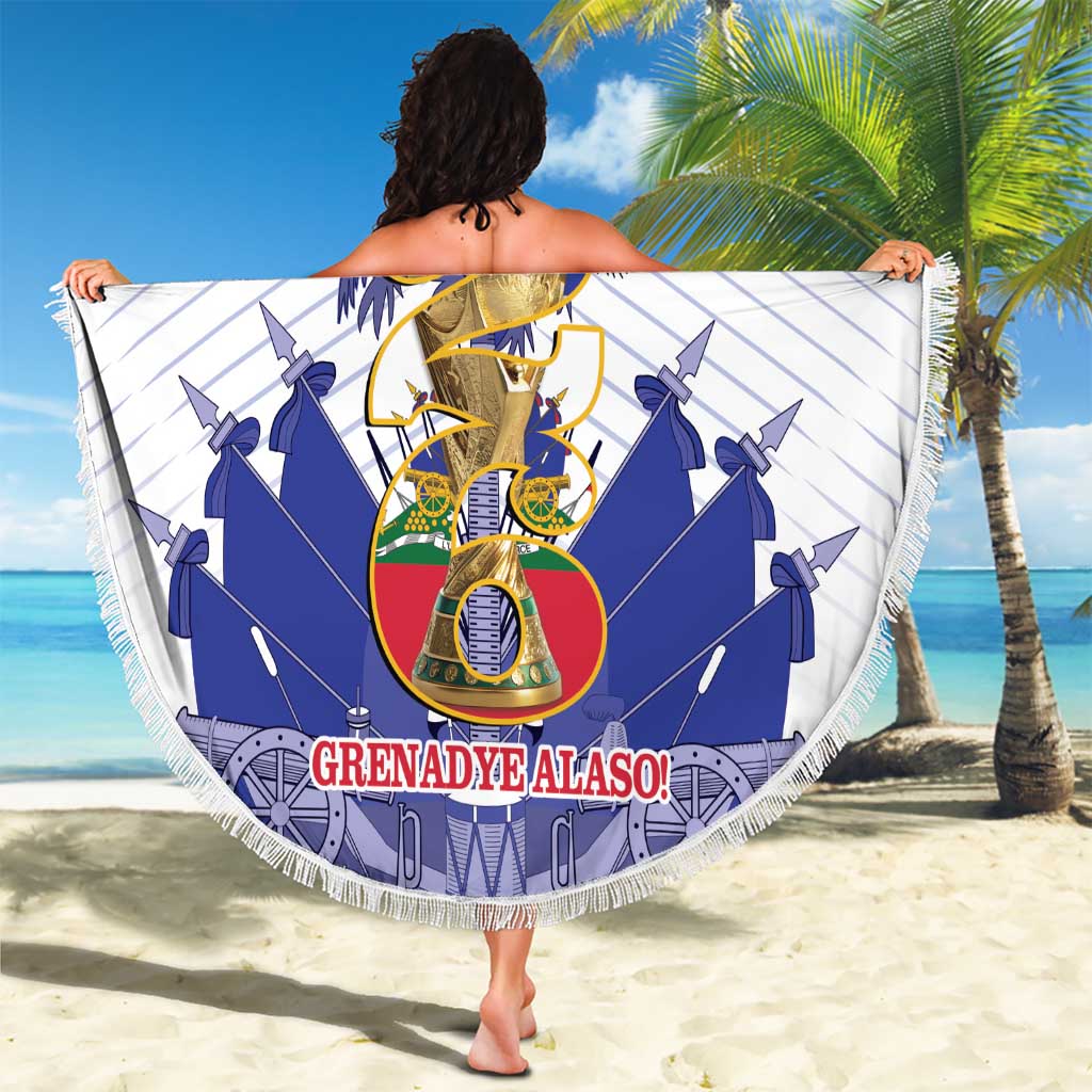 Les Grenadiers Haiti Football Beach Blanket 2026 Nou Retounen White Version - Wonder Print Shop
