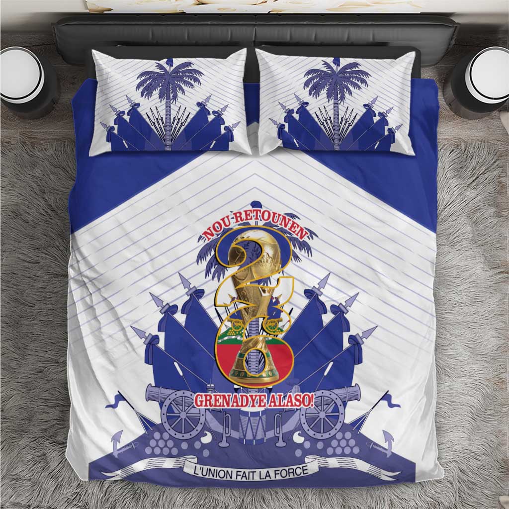 Les Grenadiers Haiti Football Bedding Set 2026 Nou Retounen White Version - Wonder Print Shop