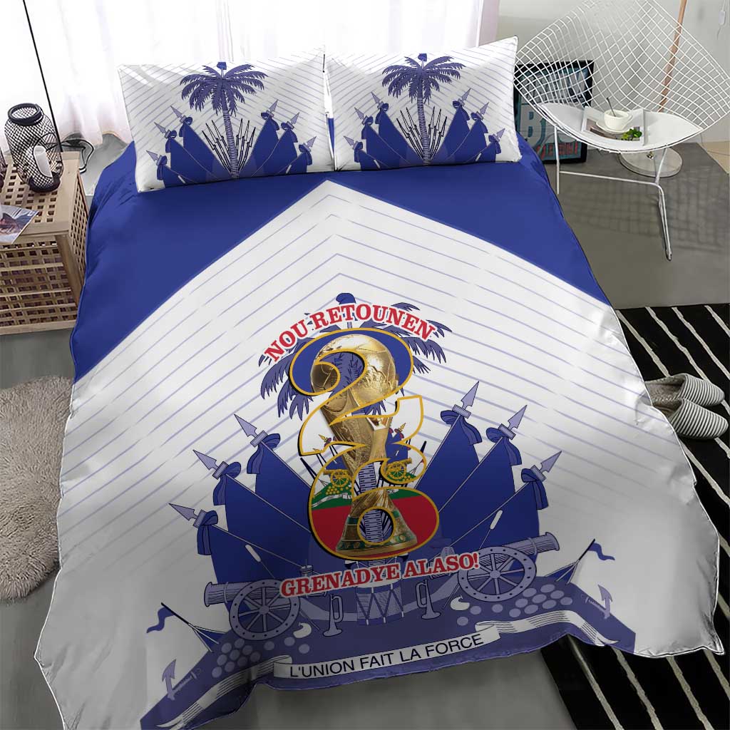 Les Grenadiers Haiti Football Bedding Set 2026 Nou Retounen White Version - Wonder Print Shop
