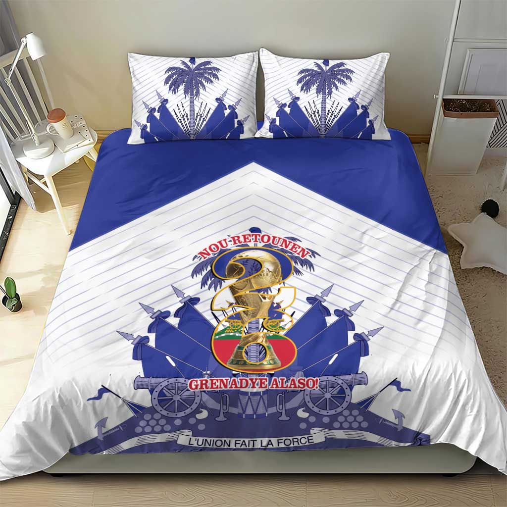 Les Grenadiers Haiti Football Bedding Set 2026 Nou Retounen White Version - Wonder Print Shop
