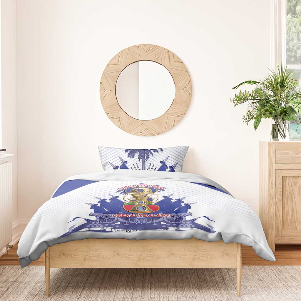 Les Grenadiers Haiti Football Bedding Set 2026 Nou Retounen White Version - Wonder Print Shop