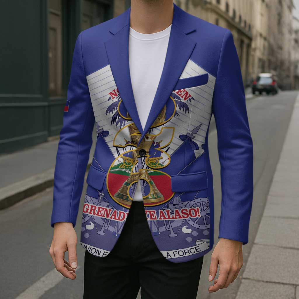 Personalized Les Grenadiers Haiti Football Blazer 2026 Nou Retounen White Version - Wonder Print Shop