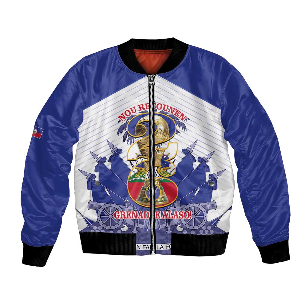 Personalized Les Grenadiers Haiti Football Bomber Jacket 2026 Nou Retounen White Version - Wonder Print Shop