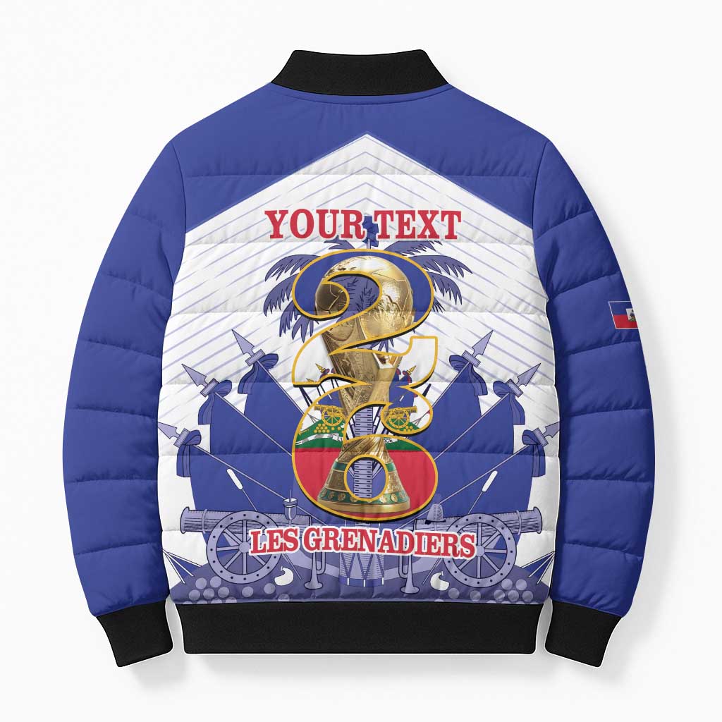 Personalized Les Grenadiers Haiti Football Bomber Puffer Jacket 2026 Nou Retounen White Version - Wonder Print Shop
