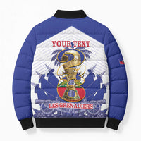 Personalized Les Grenadiers Haiti Football Bomber Puffer Jacket 2026 Nou Retounen White Version - Wonder Print Shop