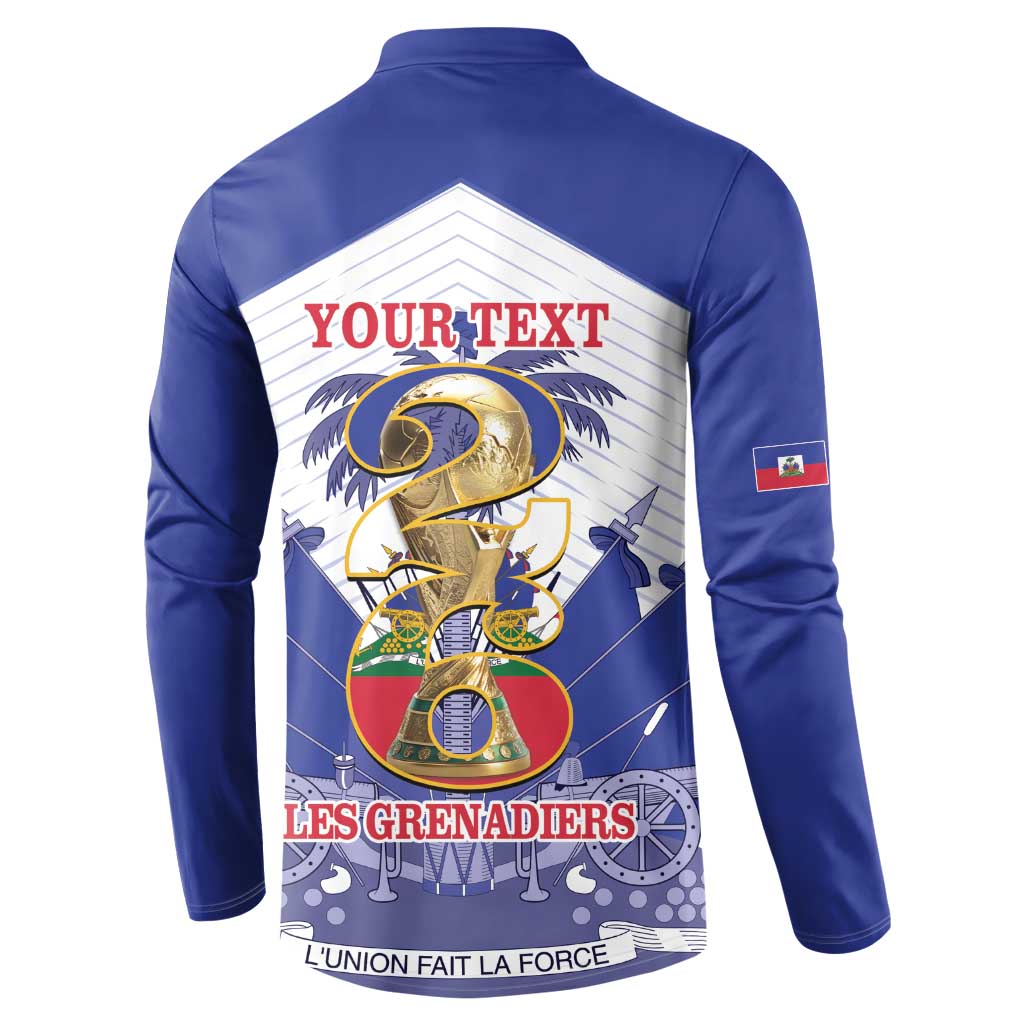 Personalized Les Grenadiers Haiti Football Button Sweatshirt 2026 Nou Retounen White Version - Wonder Print Shop
