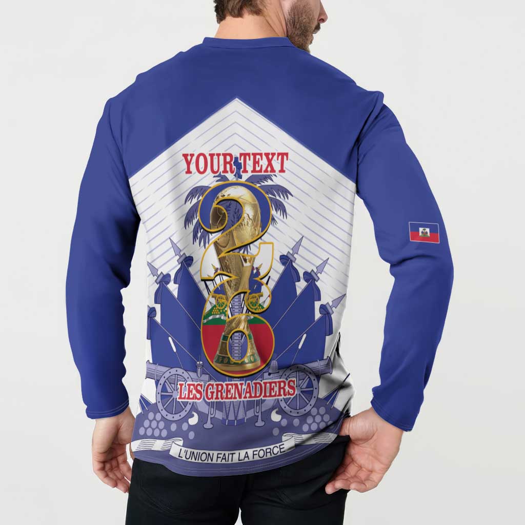 Personalized Les Grenadiers Haiti Football Button Sweatshirt 2026 Nou Retounen White Version - Wonder Print Shop