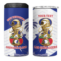 Personalized Les Grenadiers Haiti Football 4 in 1 Can Cooler Tumbler 2026 Nou Retounen White Version - Wonder Print Shop