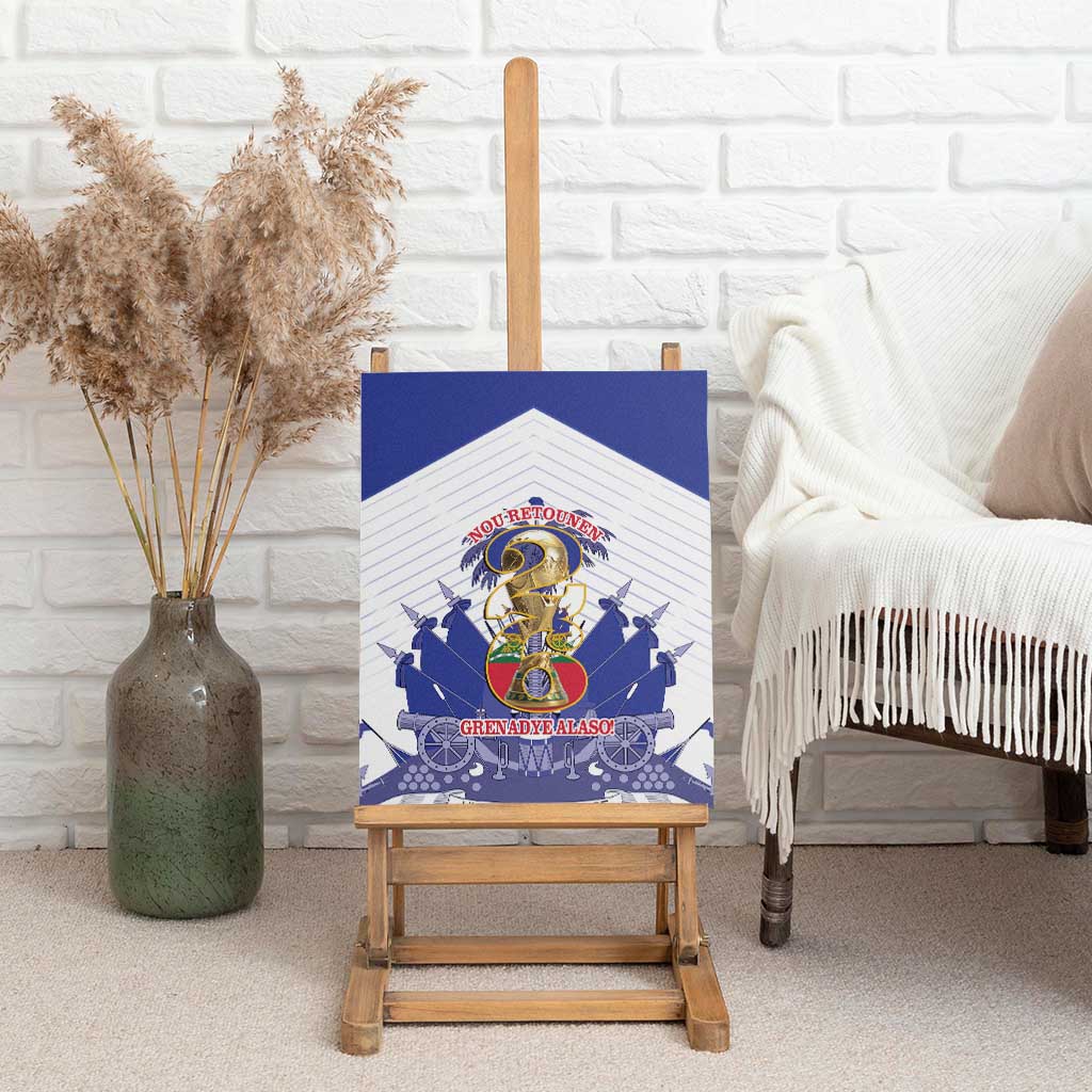 Les Grenadiers Haiti Football Canvas Wall Art 2026 Nou Retounen White Version - Wonder Print Shop