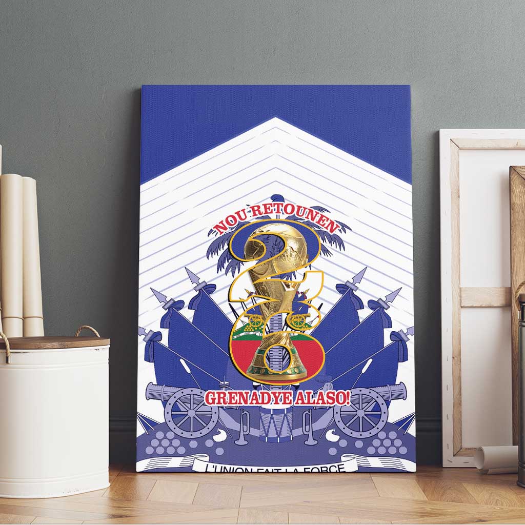 Les Grenadiers Haiti Football Canvas Wall Art 2026 Nou Retounen White Version - Wonder Print Shop