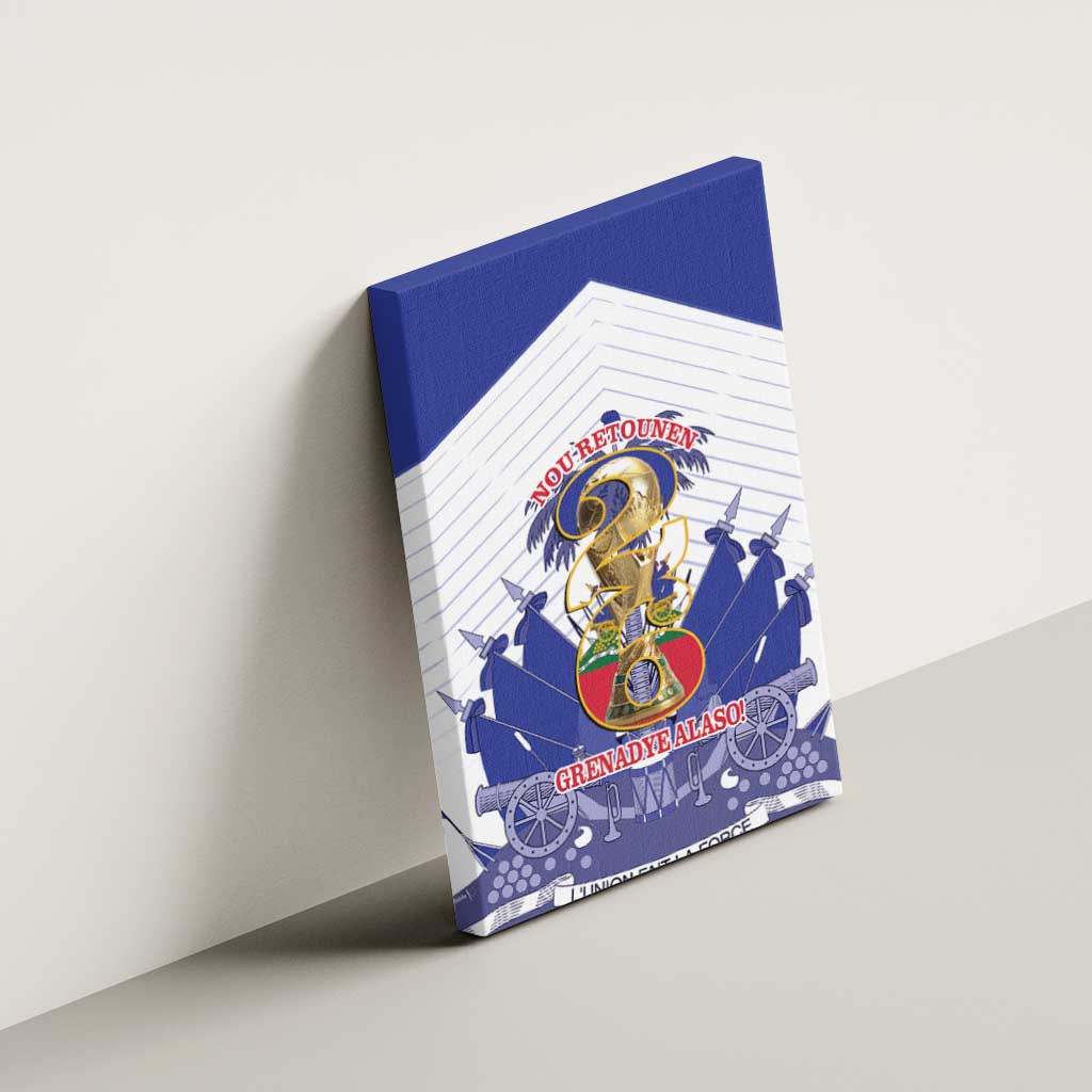 Les Grenadiers Haiti Football Canvas Wall Art 2026 Nou Retounen White Version - Wonder Print Shop