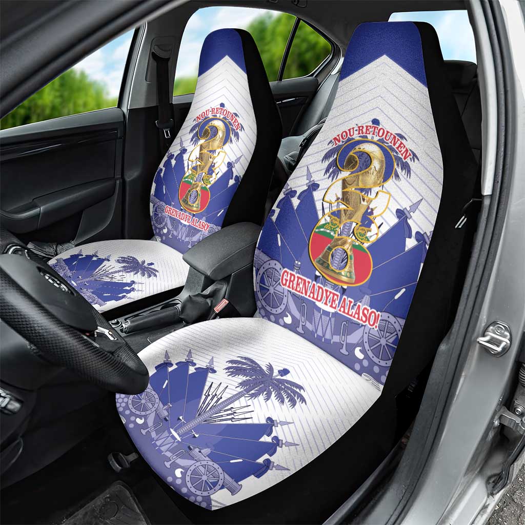 Les Grenadiers Haiti Football Car Seat Cover 2026 Nou Retounen White Version - Wonder Print Shop