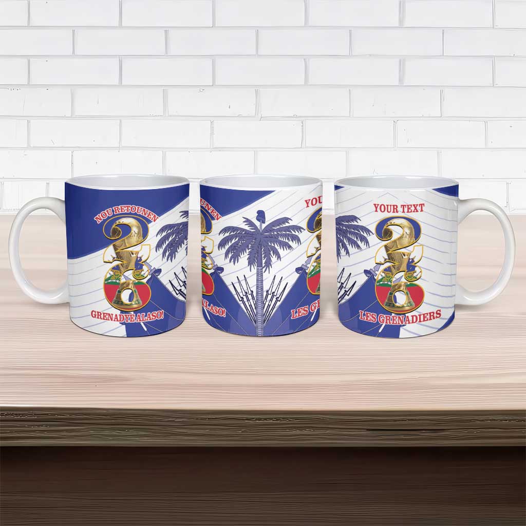 Personalized Les Grenadiers Haiti Football Ceramic Mug 2026 Nou Retounen White Version - Wonder Print Shop