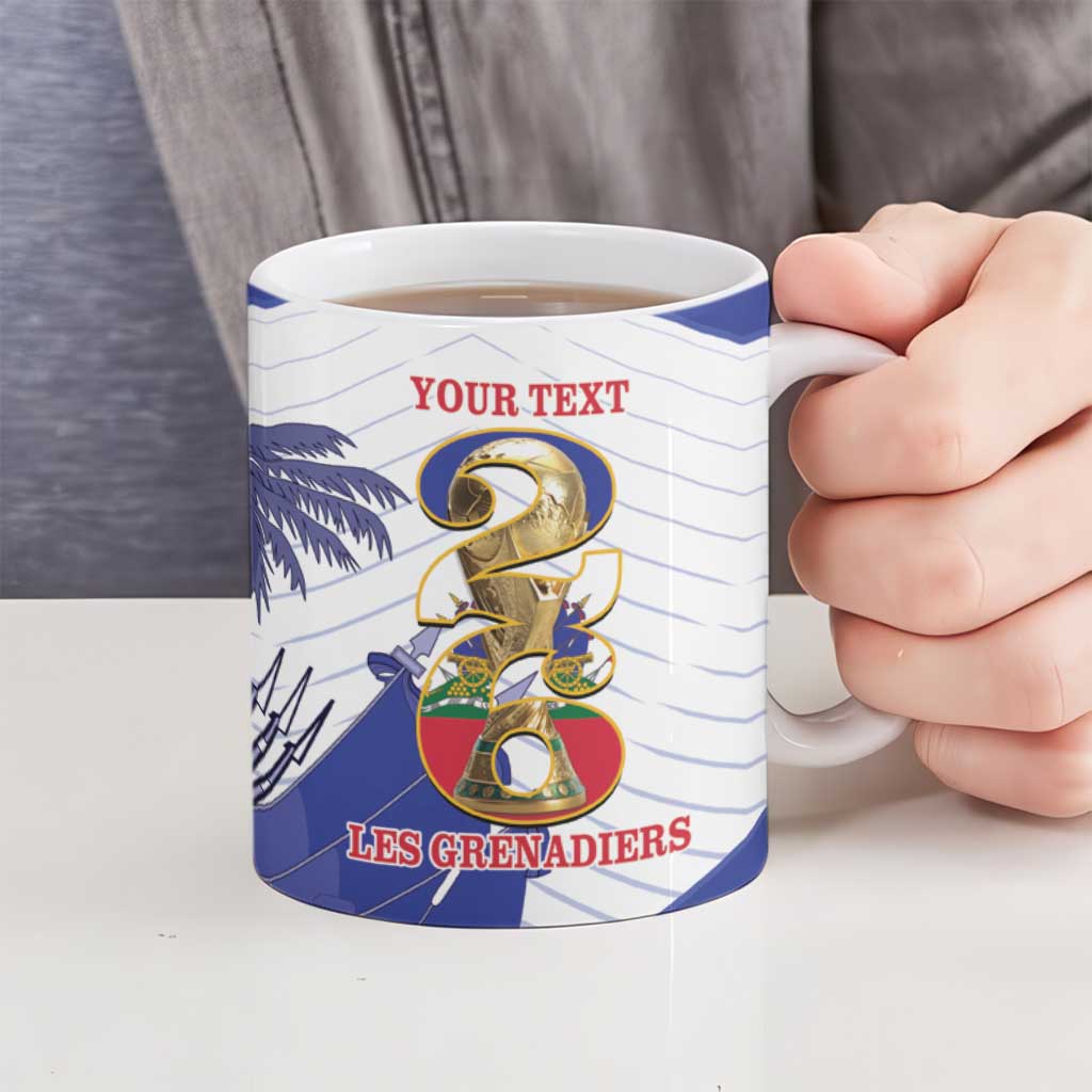 Personalized Les Grenadiers Haiti Football Ceramic Mug 2026 Nou Retounen White Version - Wonder Print Shop
