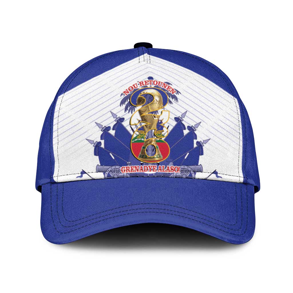 Les Grenadiers Haiti Football Classic Cap 2026 Nou Retounen White Version - Wonder Print Shop