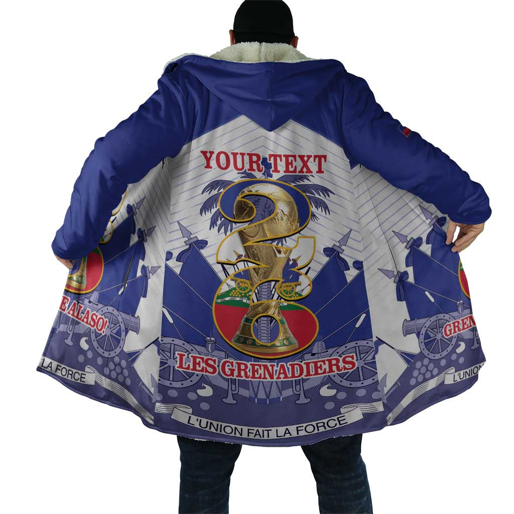 Personalized Les Grenadiers Haiti Football Cloak 2026 Nou Retounen White Version - Wonder Print Shop