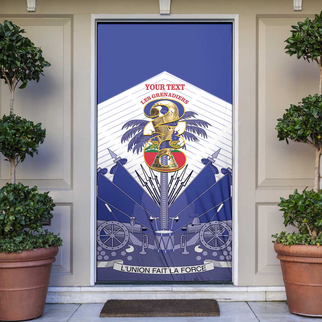 Personalized Les Grenadiers Haiti Football Door Cover 2026 Nou Retounen White Version - Wonder Print Shop