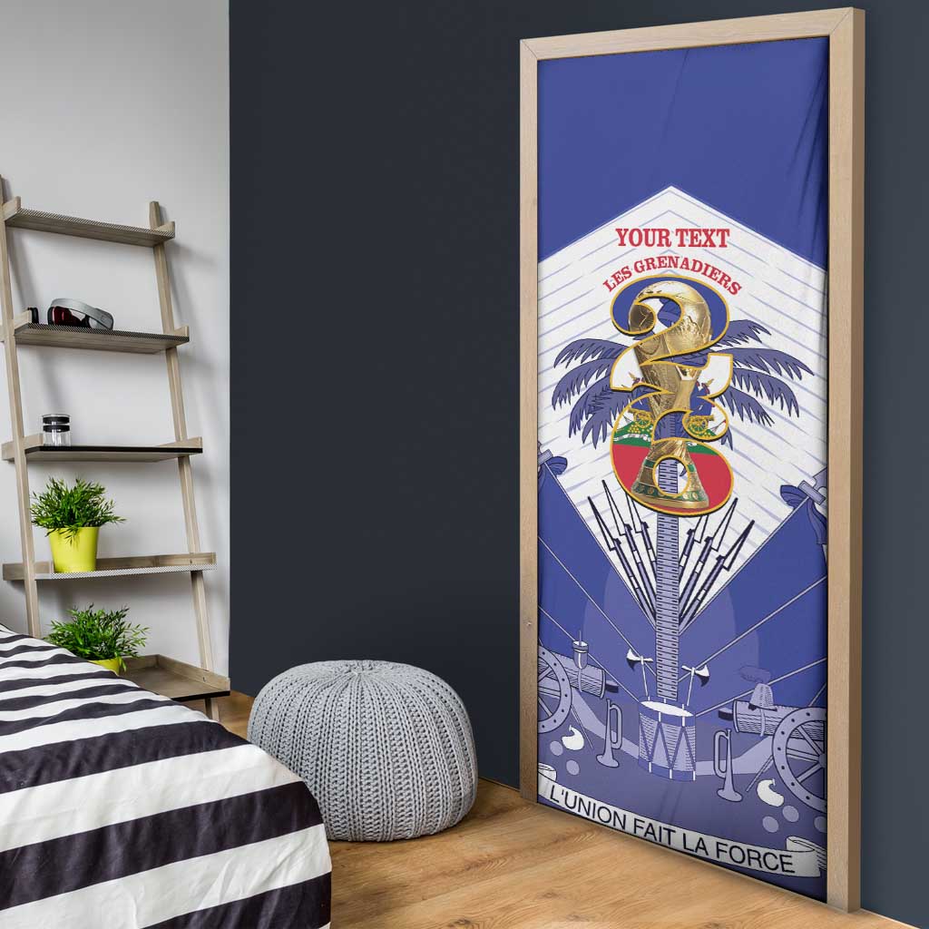 Personalized Les Grenadiers Haiti Football Door Cover 2026 Nou Retounen White Version - Wonder Print Shop