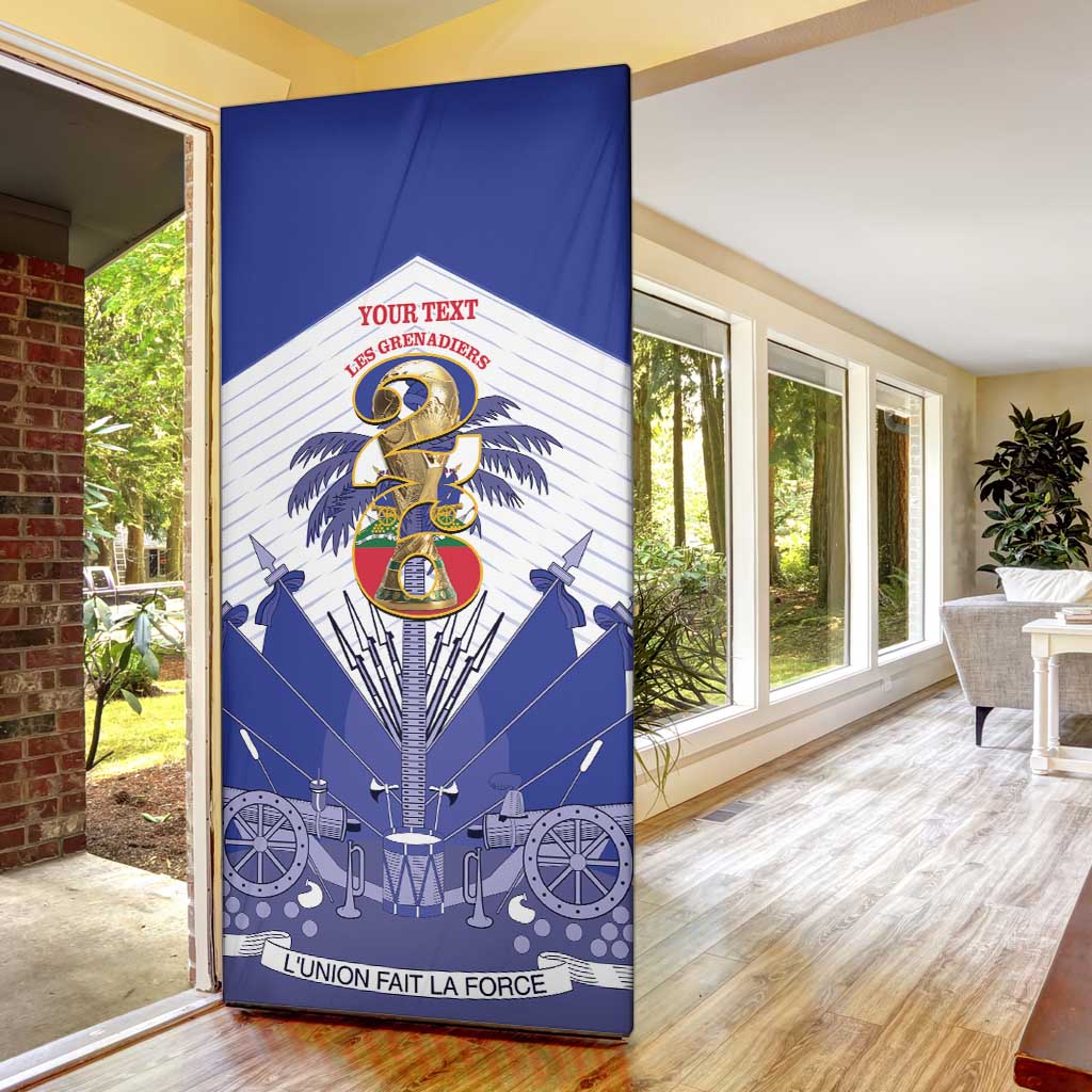 Personalized Les Grenadiers Haiti Football Door Cover 2026 Nou Retounen White Version - Wonder Print Shop