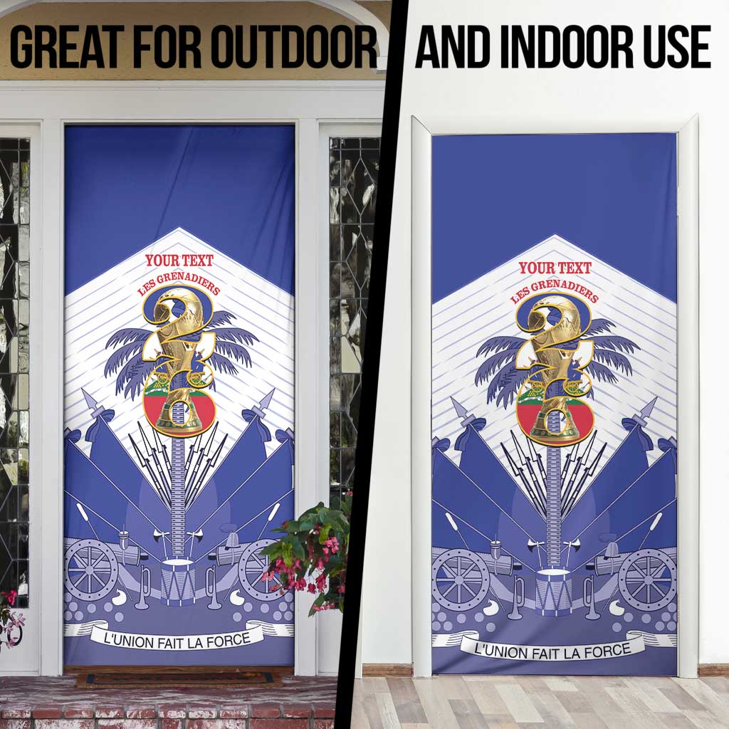 Personalized Les Grenadiers Haiti Football Door Cover 2026 Nou Retounen White Version - Wonder Print Shop