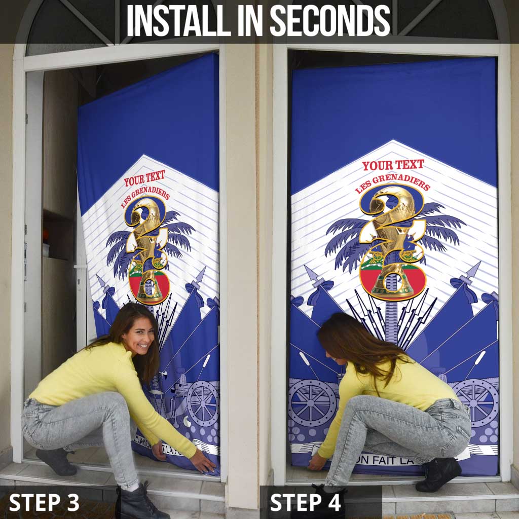 Personalized Les Grenadiers Haiti Football Door Cover 2026 Nou Retounen White Version - Wonder Print Shop