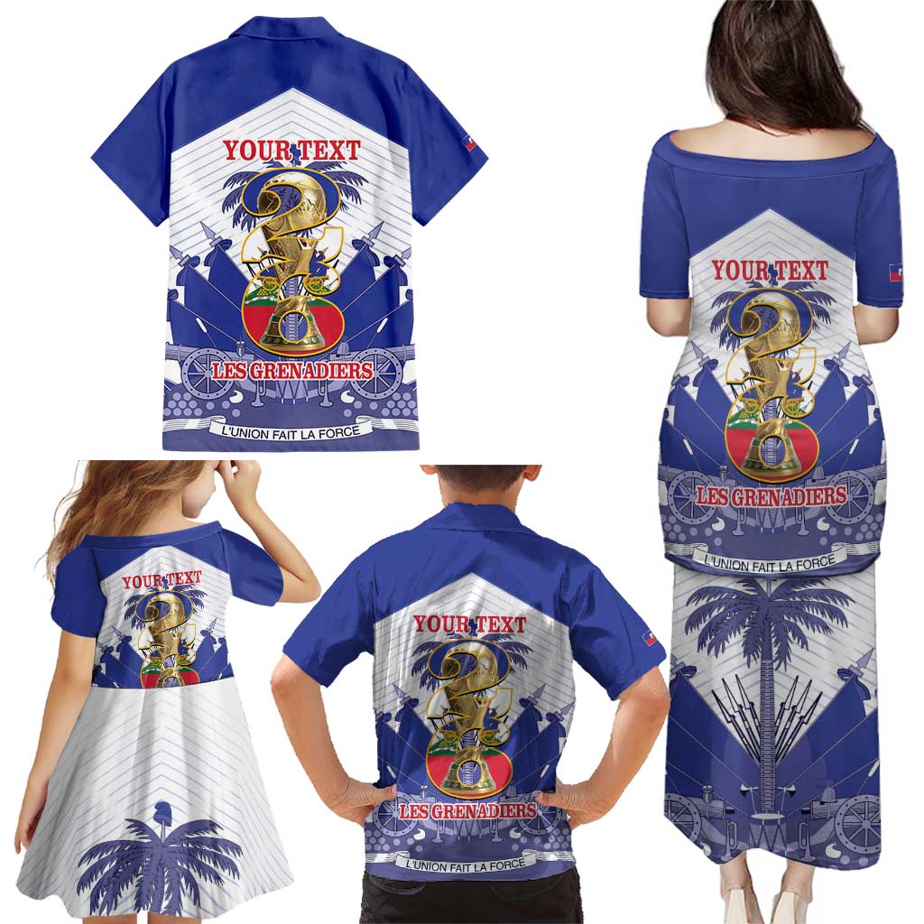 Personalized Les Grenadiers Haiti Football Family Matching Puletasi and Hawaiian Shirt 2026 Nou Retounen White Version - Wonder Print Shop