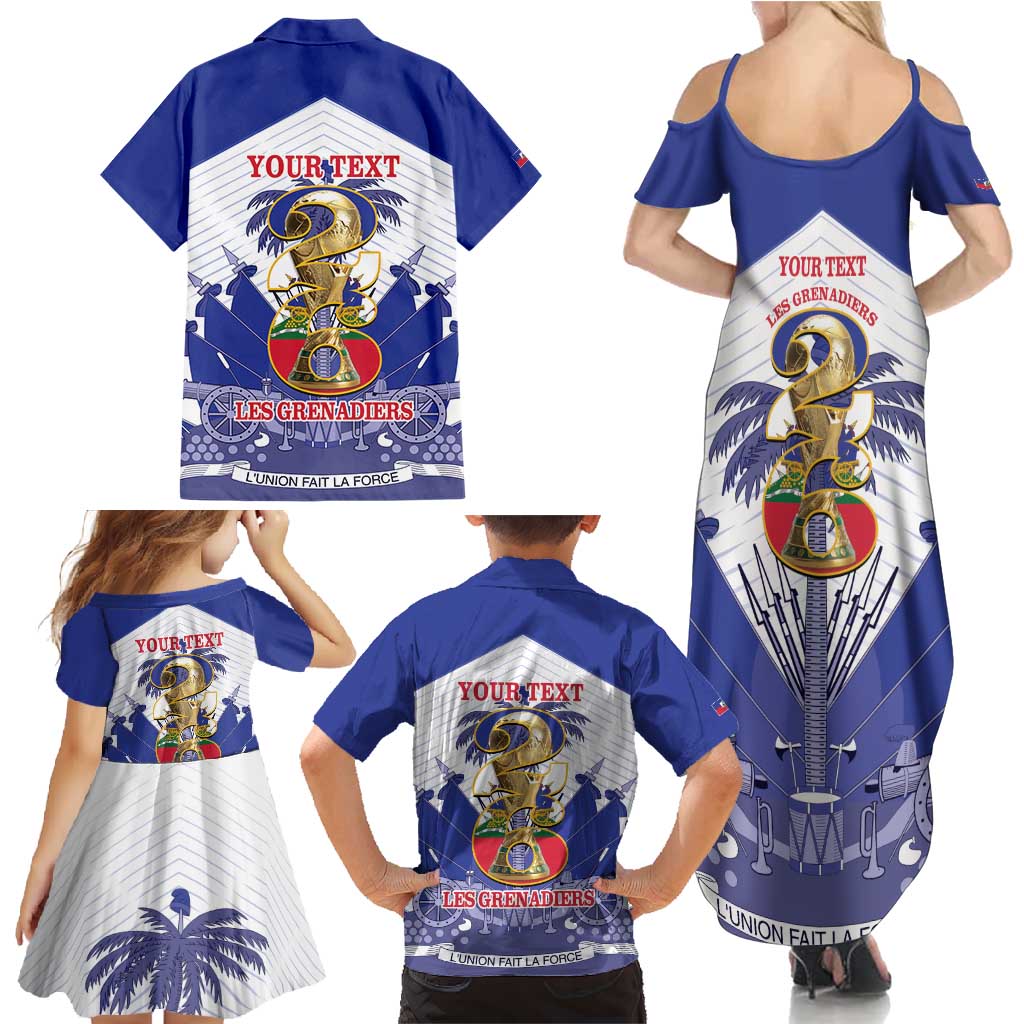 Personalized Les Grenadiers Haiti Football Family Matching Summer Maxi Dress and Hawaiian Shirt 2026 Nou Retounen White Version - Wonder Print Shop