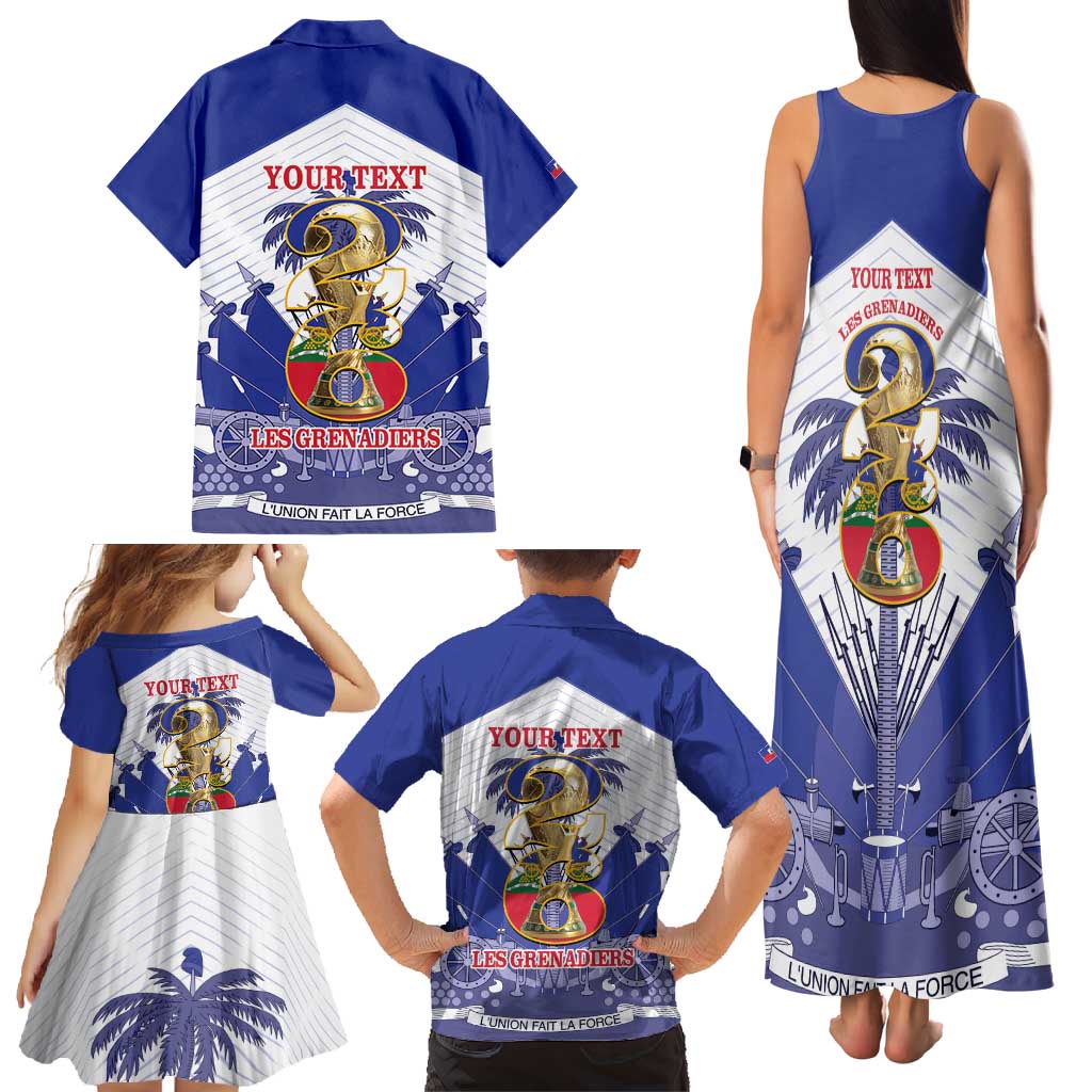 Personalized Les Grenadiers Haiti Football Family Matching Tank Maxi Dress and Hawaiian Shirt 2026 Nou Retounen White Version - Wonder Print Shop