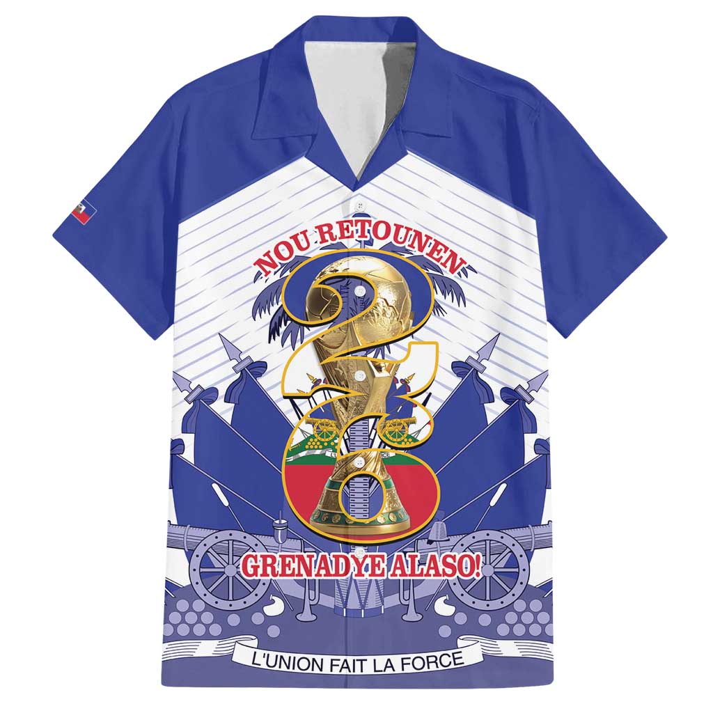 Personalized Les Grenadiers Haiti Football Family Matching Tank Maxi Dress and Hawaiian Shirt 2026 Nou Retounen White Version - Wonder Print Shop