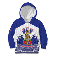 Personalized Les Grenadiers Haiti Football Kid Hoodie 2026 Nou Retounen White Version - Wonder Print Shop