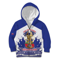 Personalized Les Grenadiers Haiti Football Kid Hoodie 2026 Nou Retounen White Version - Wonder Print Shop