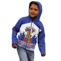 Personalized Les Grenadiers Haiti Football Kid Hoodie 2026 Nou Retounen White Version - Wonder Print Shop