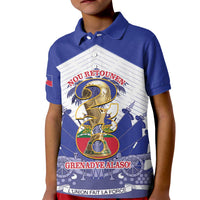 Personalized Les Grenadiers Haiti Football Kid Polo Shirt 2026 Nou Retounen White Version - Wonder Print Shop