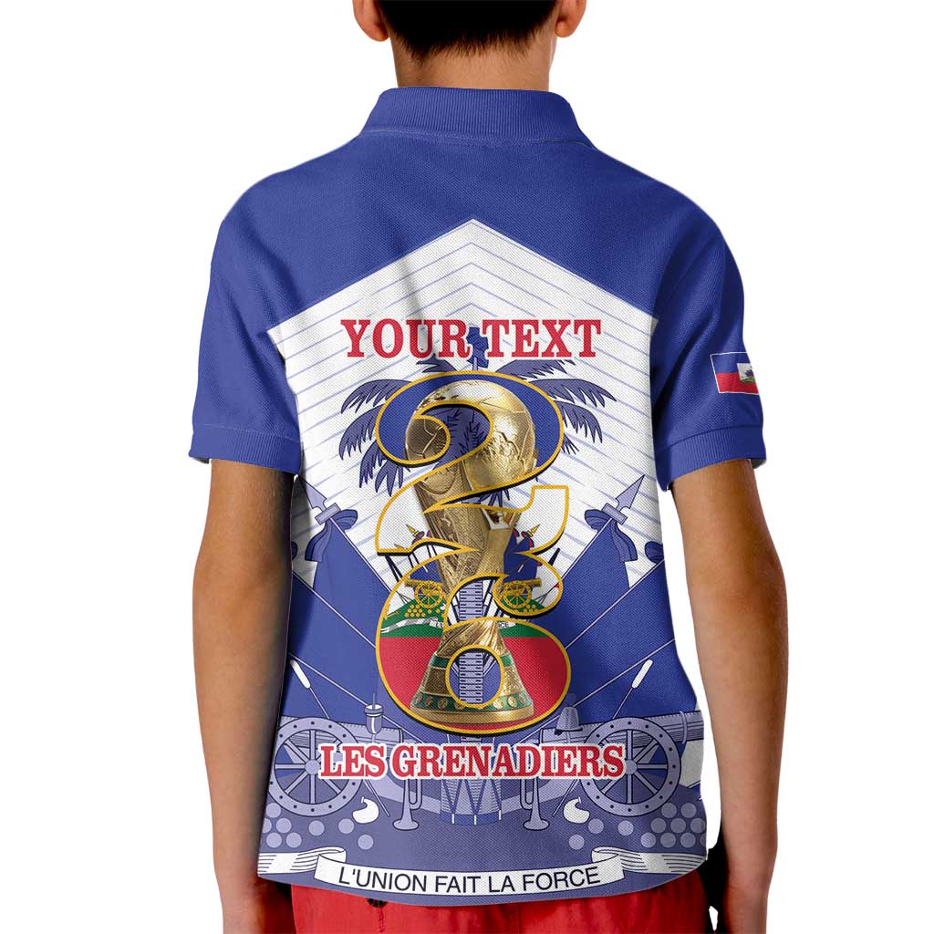 Personalized Les Grenadiers Haiti Football Kid Polo Shirt 2026 Nou Retounen White Version - Wonder Print Shop