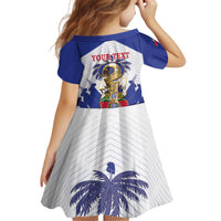 Personalized Les Grenadiers Haiti Football Kid Short Sleeve Dress 2026 Nou Retounen White Version - Wonder Print Shop