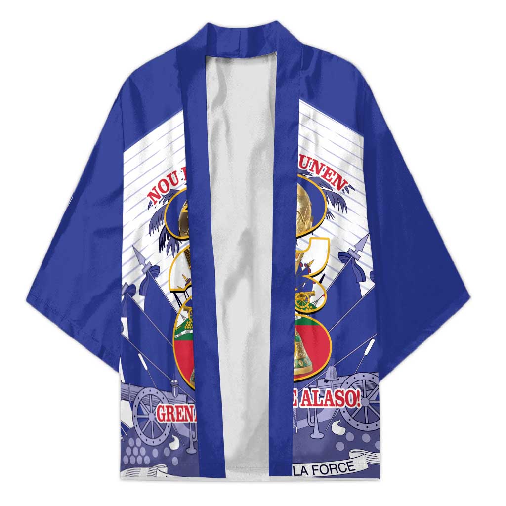 Personalized Les Grenadiers Haiti Football Kimono 2026 Nou Retounen White Version - Wonder Print Shop