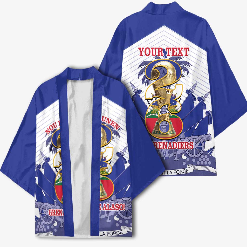 Personalized Les Grenadiers Haiti Football Kimono 2026 Nou Retounen White Version - Wonder Print Shop
