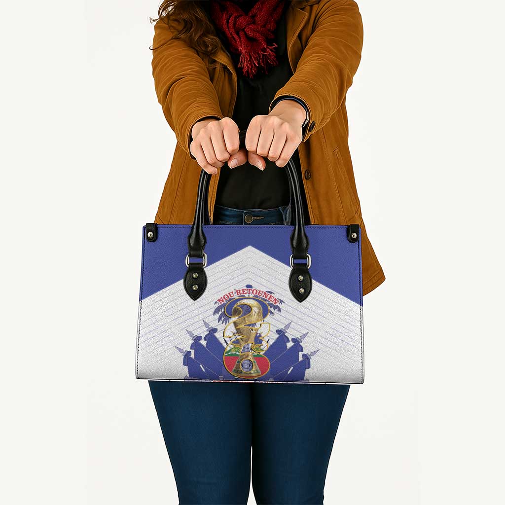 Les Grenadiers Haiti Football Leather Bag 2026 Nou Retounen White Version - Wonder Print Shop