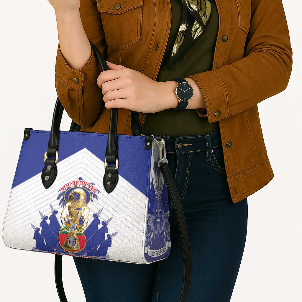 Les Grenadiers Haiti Football Leather Bag 2026 Nou Retounen White Version - Wonder Print Shop