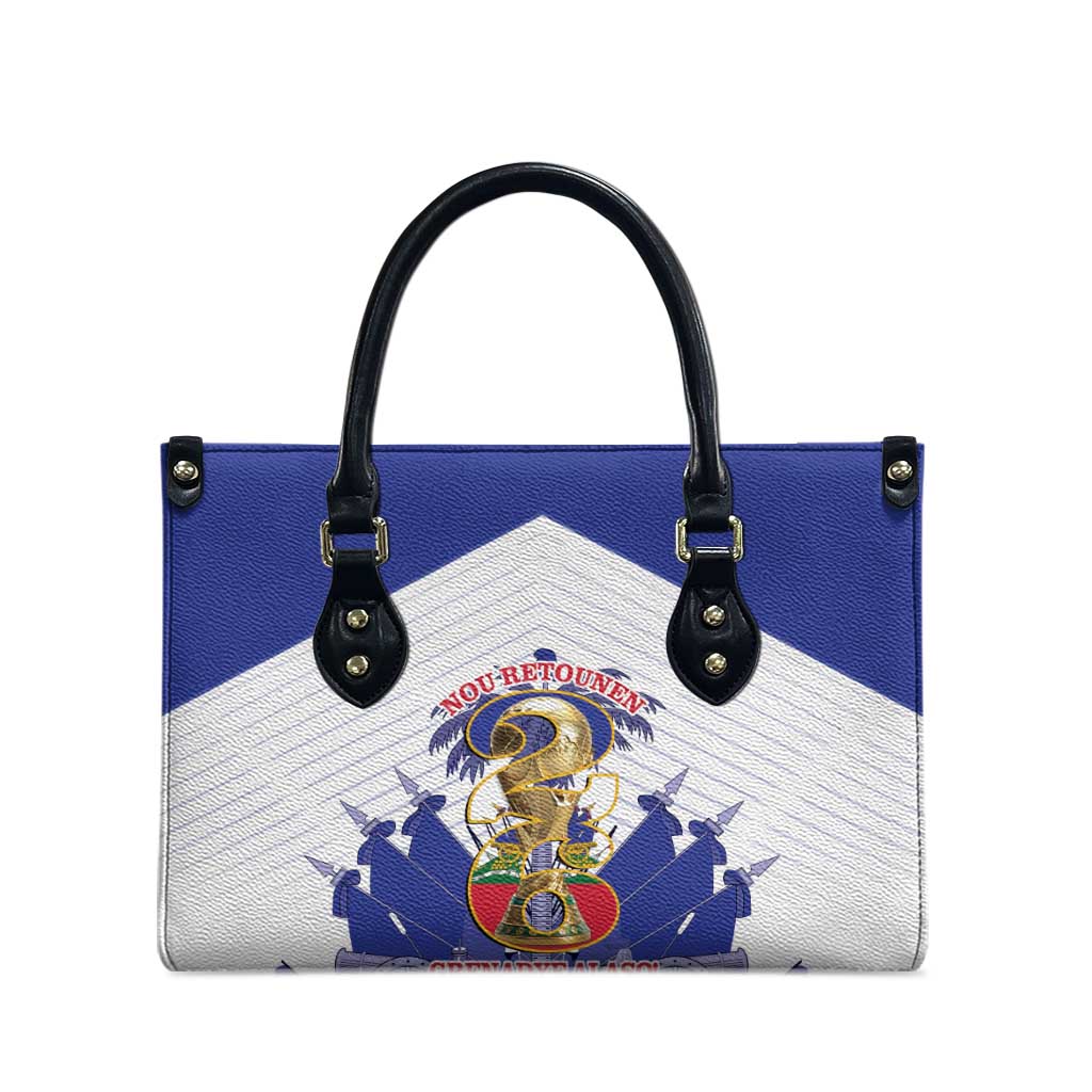 Les Grenadiers Haiti Football Leather Bag 2026 Nou Retounen White Version - Wonder Print Shop