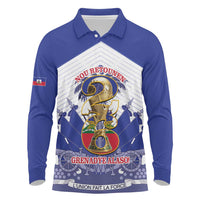 Personalized Les Grenadiers Haiti Football Long Sleeve Polo Shirt 2026 Nou Retounen White Version - Wonder Print Shop