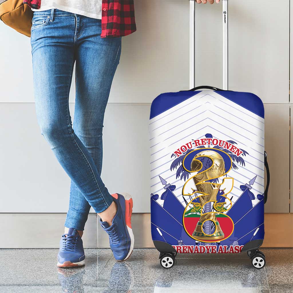 Les Grenadiers Haiti Football Luggage Cover 2026 Nou Retounen White Version - Wonder Print Shop