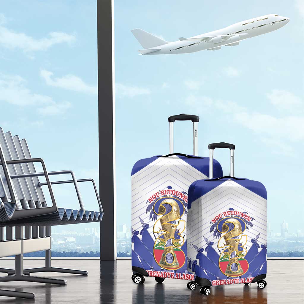 Les Grenadiers Haiti Football Luggage Cover 2026 Nou Retounen White Version - Wonder Print Shop