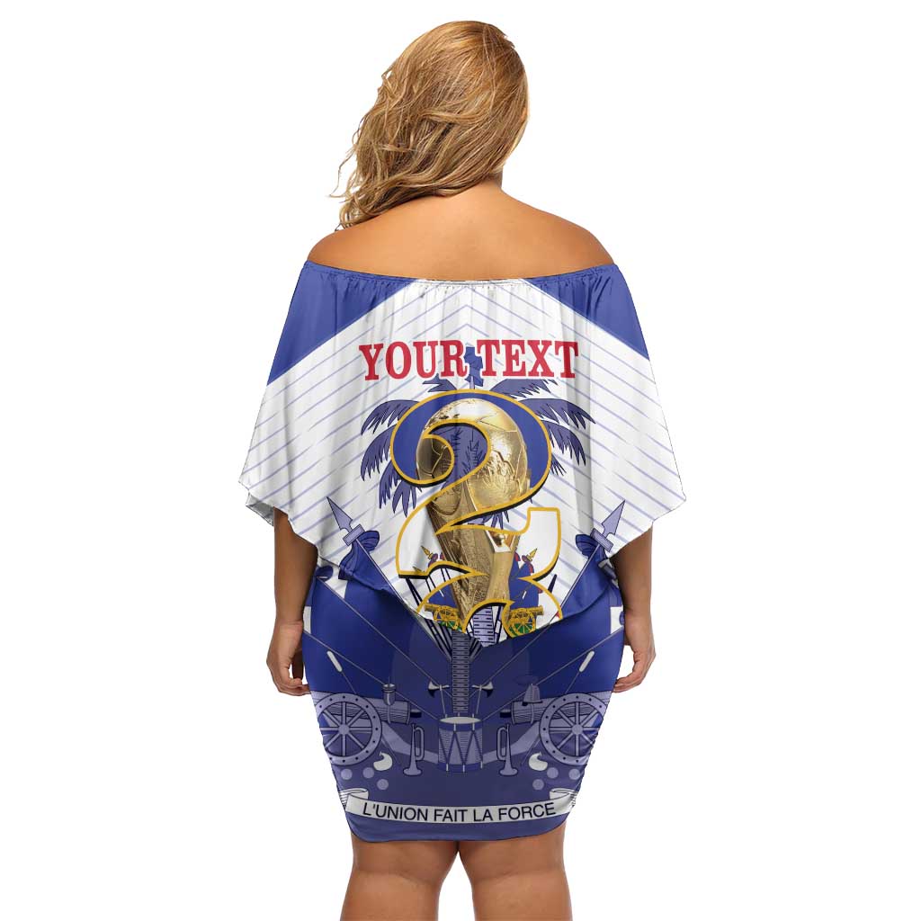 Personalized Les Grenadiers Haiti Football Off Shoulder Short Dress 2026 Nou Retounen White Version - Wonder Print Shop