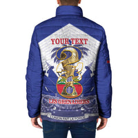 Personalized Les Grenadiers Haiti Football Padded Jacket 2026 Nou Retounen White Version - Wonder Print Shop