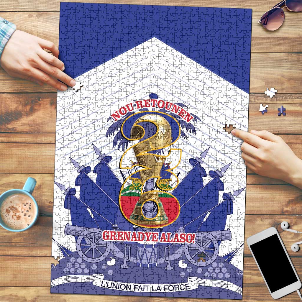 Les Grenadiers Haiti Football Puzzle 2026 Nou Retounen White Version - Wonder Print Shop
