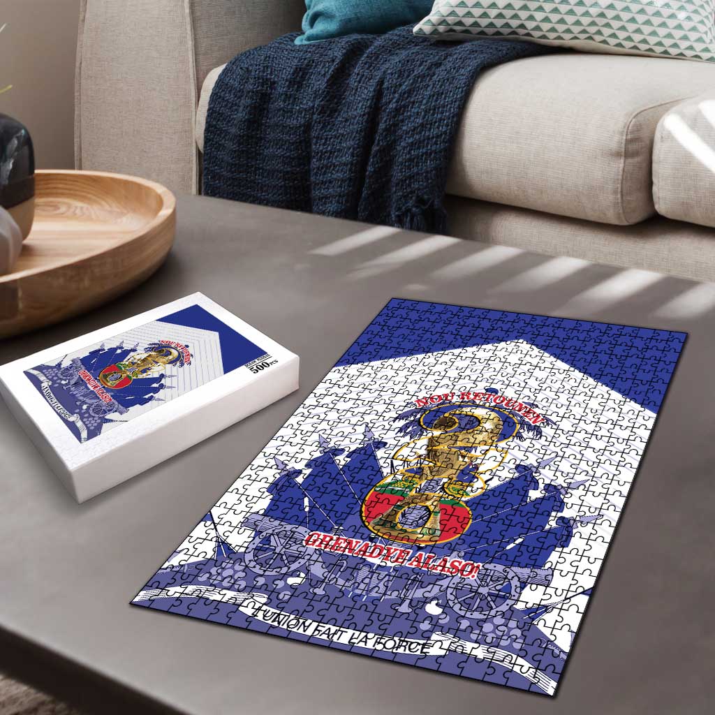 Les Grenadiers Haiti Football Puzzle 2026 Nou Retounen White Version - Wonder Print Shop